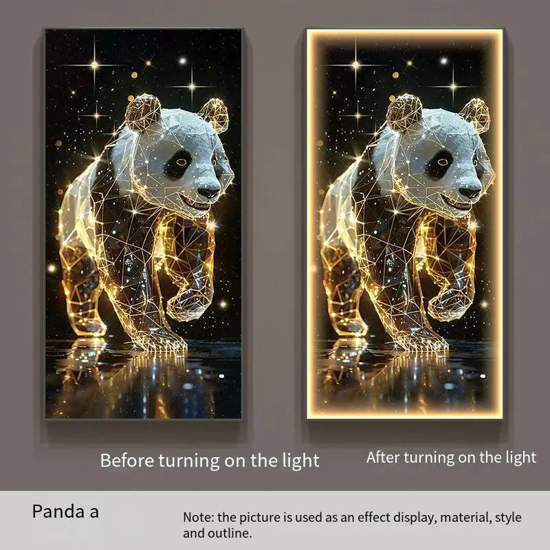 Panda Decoration Painting Hanging Painting Corridor Mural Light Room Decoration Lamp Home Decorations Interior Wall Light Led Li