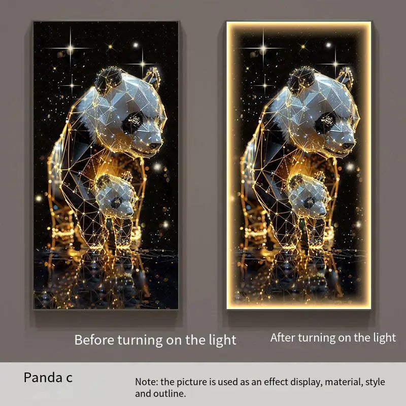 Panda Decoration Painting Hanging Painting Corridor Mural Light Room Decoration Lamp Home Decorations Interior Wall Light Led Li