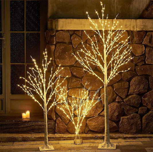 Lighted Birch Tree Christmas Twig Tree