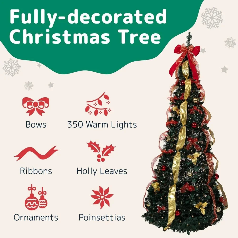 6 ft Pop Up Pre-Decorated Christmas Tree