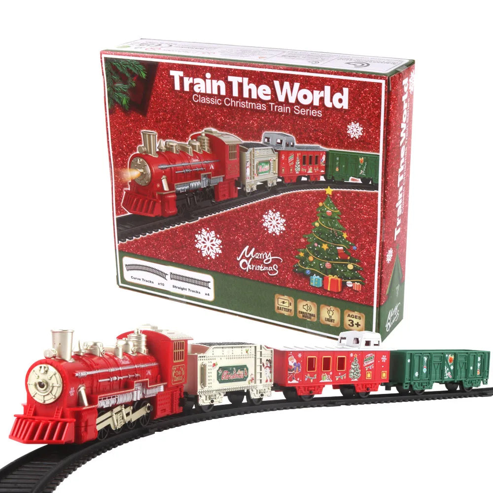 Christmas Train Set Under Christmas Tree