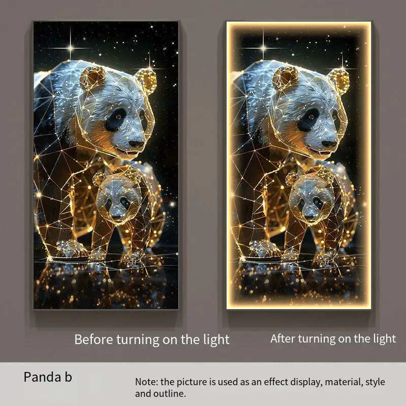 Panda Decoration Painting Hanging Painting Corridor Mural Light Room Decoration Lamp Home Decorations Interior Wall Light Led Li