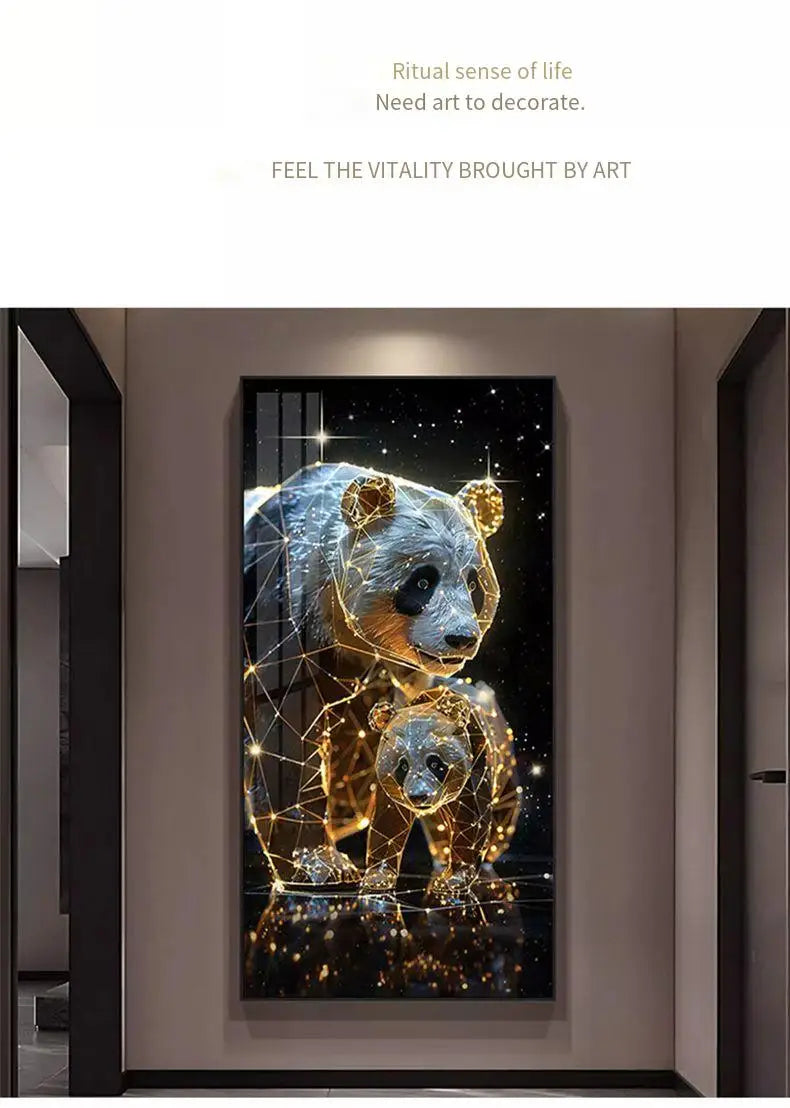 Panda Decoration Painting Hanging Painting Corridor Mural Light Room Decoration Lamp Home Decorations Interior Wall Light Led Li