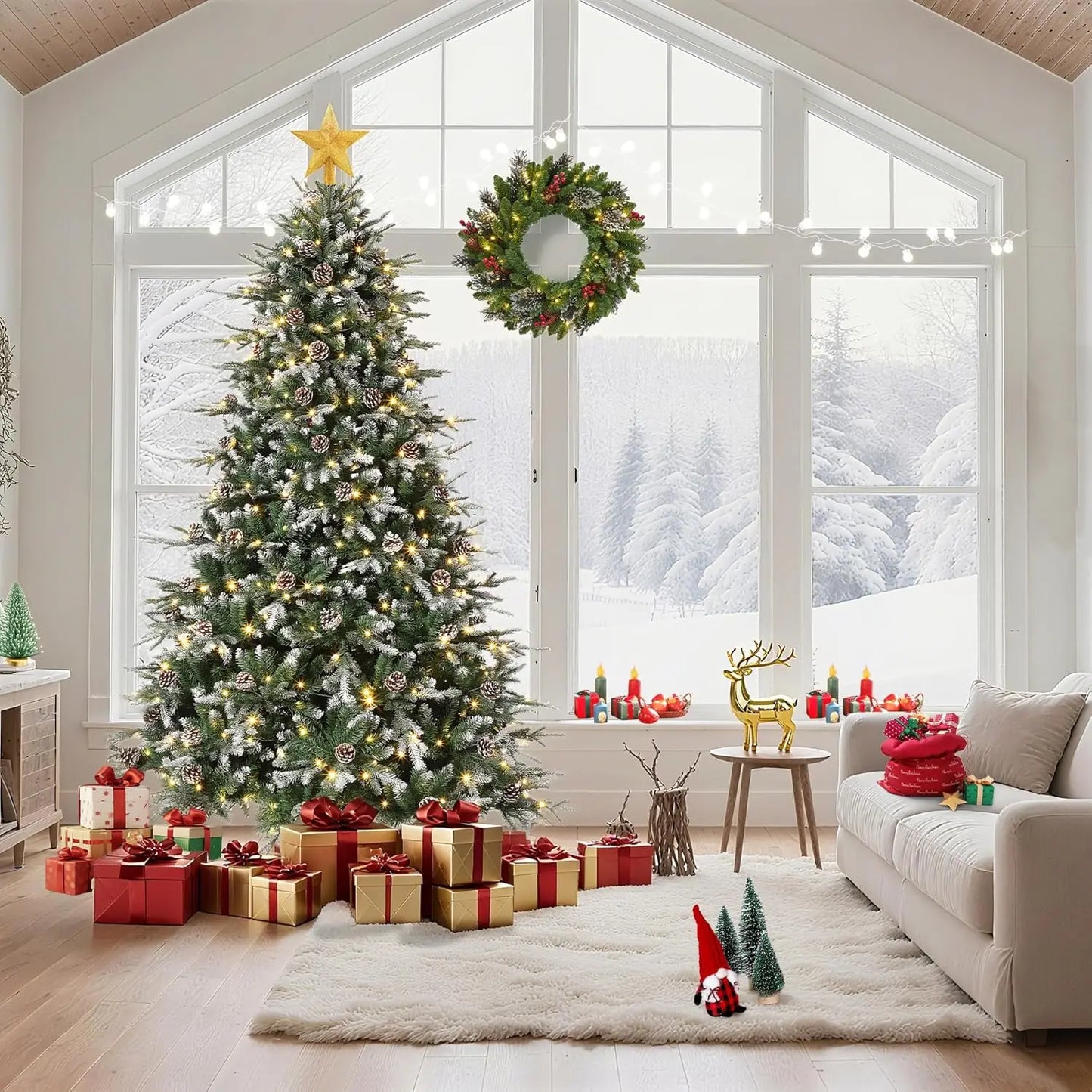 PreLit Snow Flocked Christmas Tree