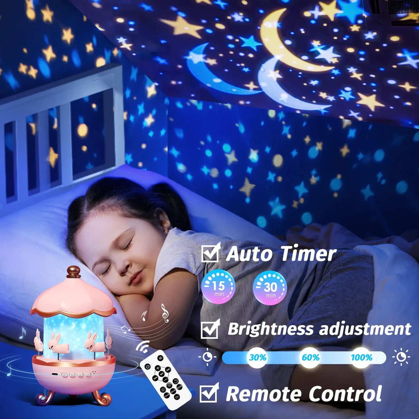 Baby Night Light Projector 15 Films and Soothing Sound