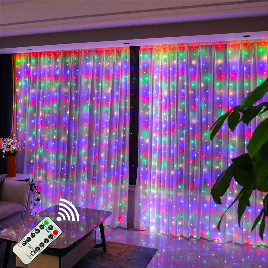Christmas Curtain LED String Lights
