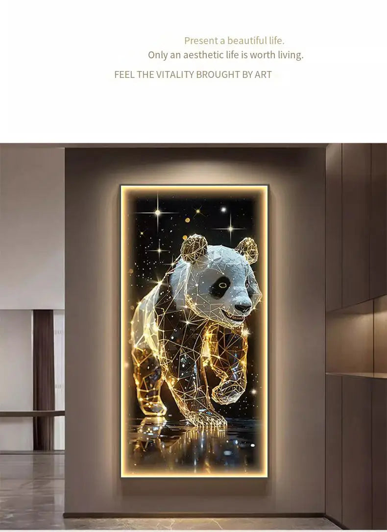 Panda Decoration Painting Hanging Painting Corridor Mural Light Room Decoration Lamp Home Decorations Interior Wall Light Led Li