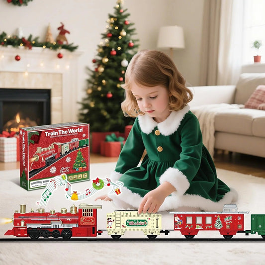 Christmas Train Set Under Christmas Tree