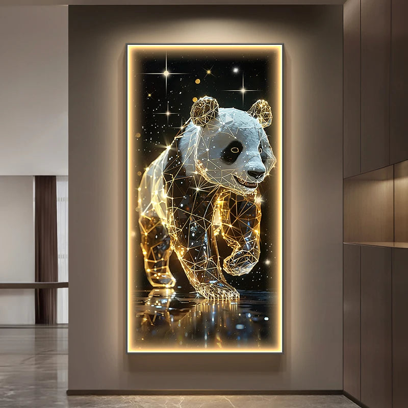 Panda Decoration Painting Hanging Painting Corridor Mural Light Room Decoration Lamp Home Decorations Interior Wall Light Led Li
