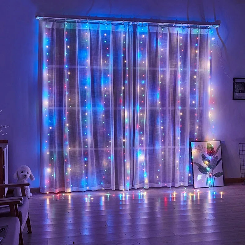 Christmas Curtain LED String Lights