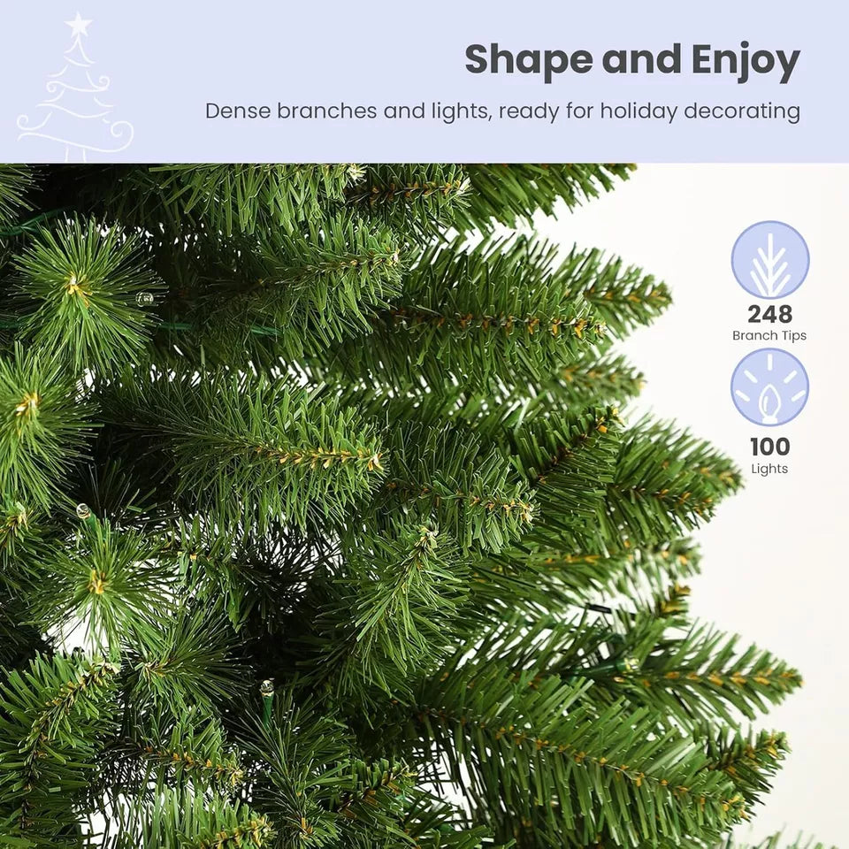 Árbol de Navidad predecorado desplegable de 6 pies