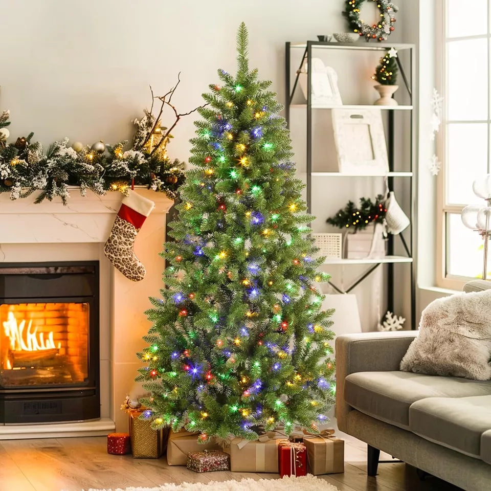 Árbol de Navidad predecorado desplegable de 6 pies