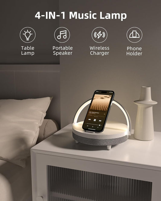 Lámpara de noche con cargador inalámbrico y lámpara de mesa LED