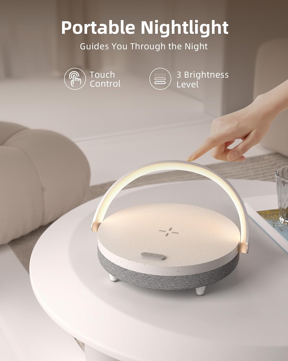 Lámpara de noche con cargador inalámbrico y lámpara de mesa LED