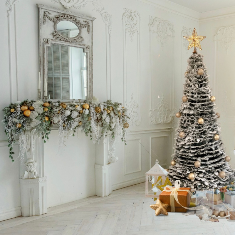 White Pop Up Pre-Decorated Christmas Tree