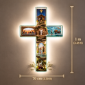Sacred Story Cross Illuminated Biblical Wall Art