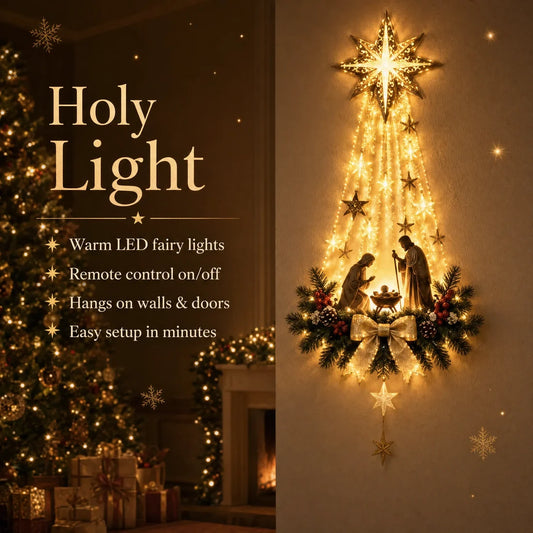 Bethlehem Star of Faith Lighted Nativity Wall Decor