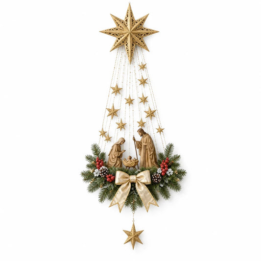 Bethlehem Star of Faith Lighted Nativity Wall Decor