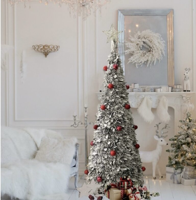White Pop Up Pre-Decorated Christmas Tree