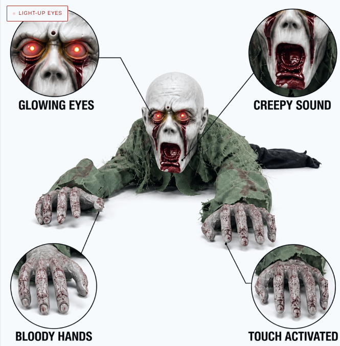 Creepy Crawling Halloween Prop – Motion Activated Zombie