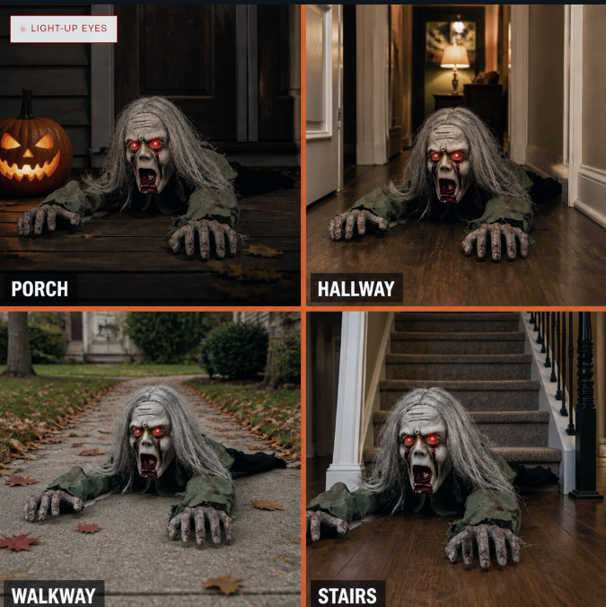 Creepy Crawling Halloween Prop – Motion Activated Zombie