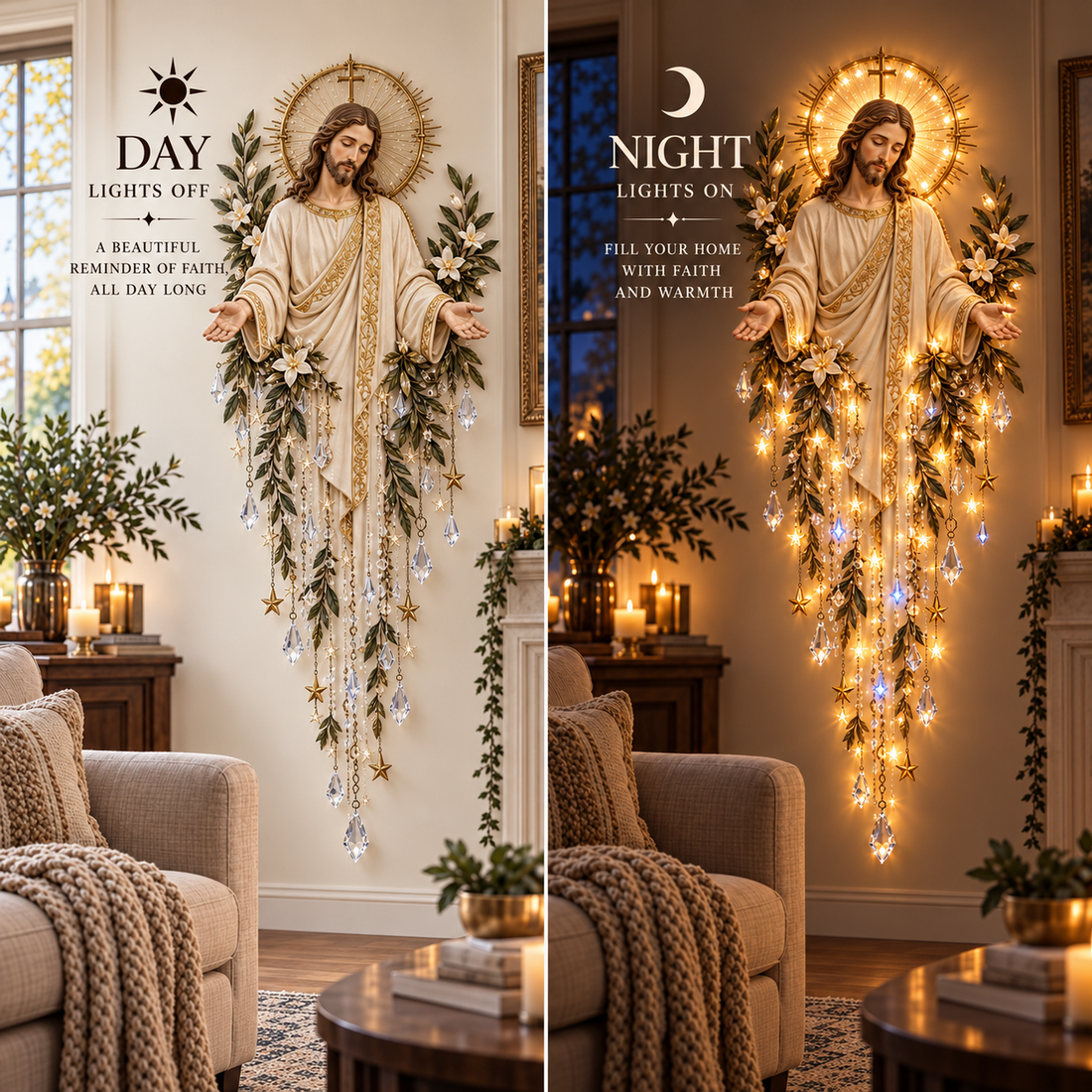 Light of Christ Cascade Faith-Inspired LED Wall Decor