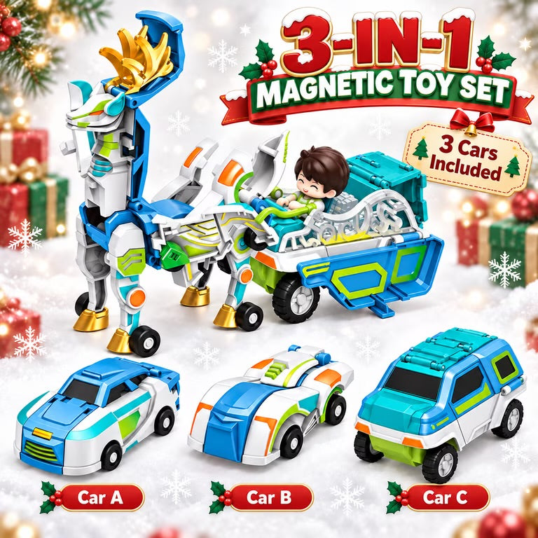 Magnetic Dino Transforming Cars