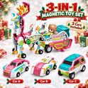 Magnetic Dino Transforming Cars