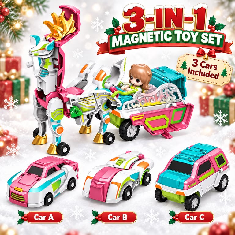 Magnetic Dino Transforming Cars