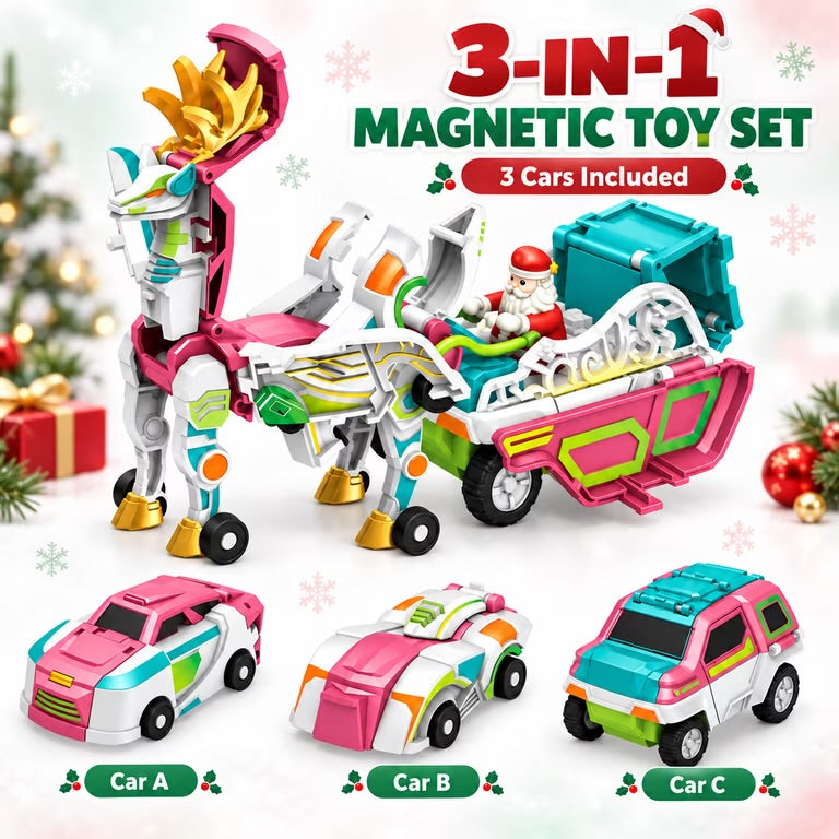 Magnetic Dino Transforming Cars