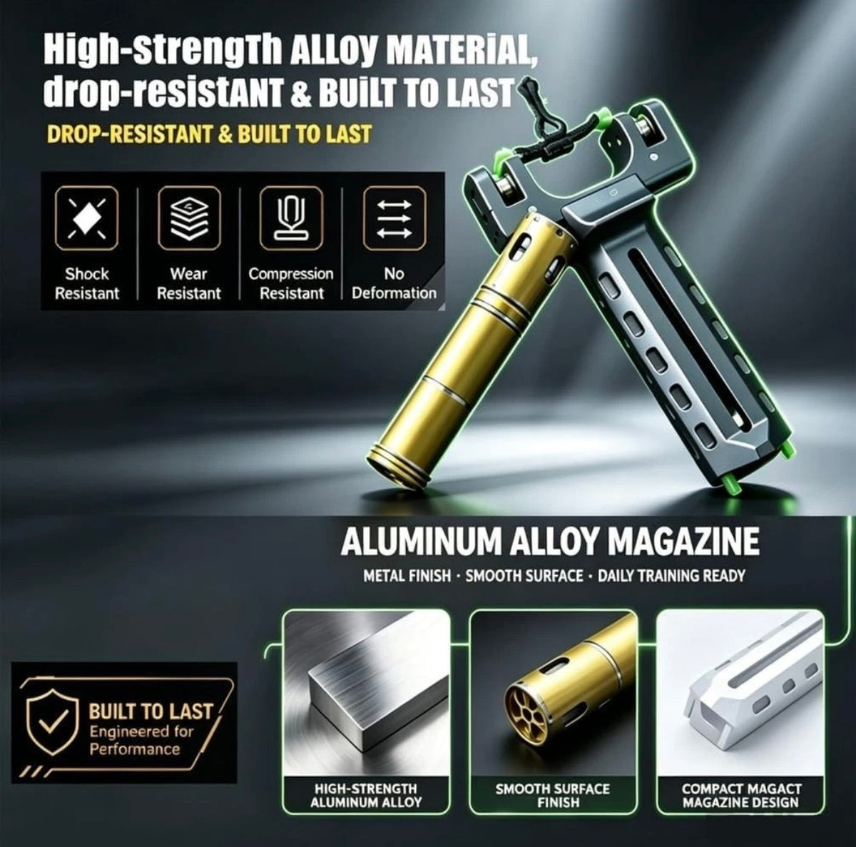 Professional Telescopic Aluminum Alloy Magazine-Fed Slingshot