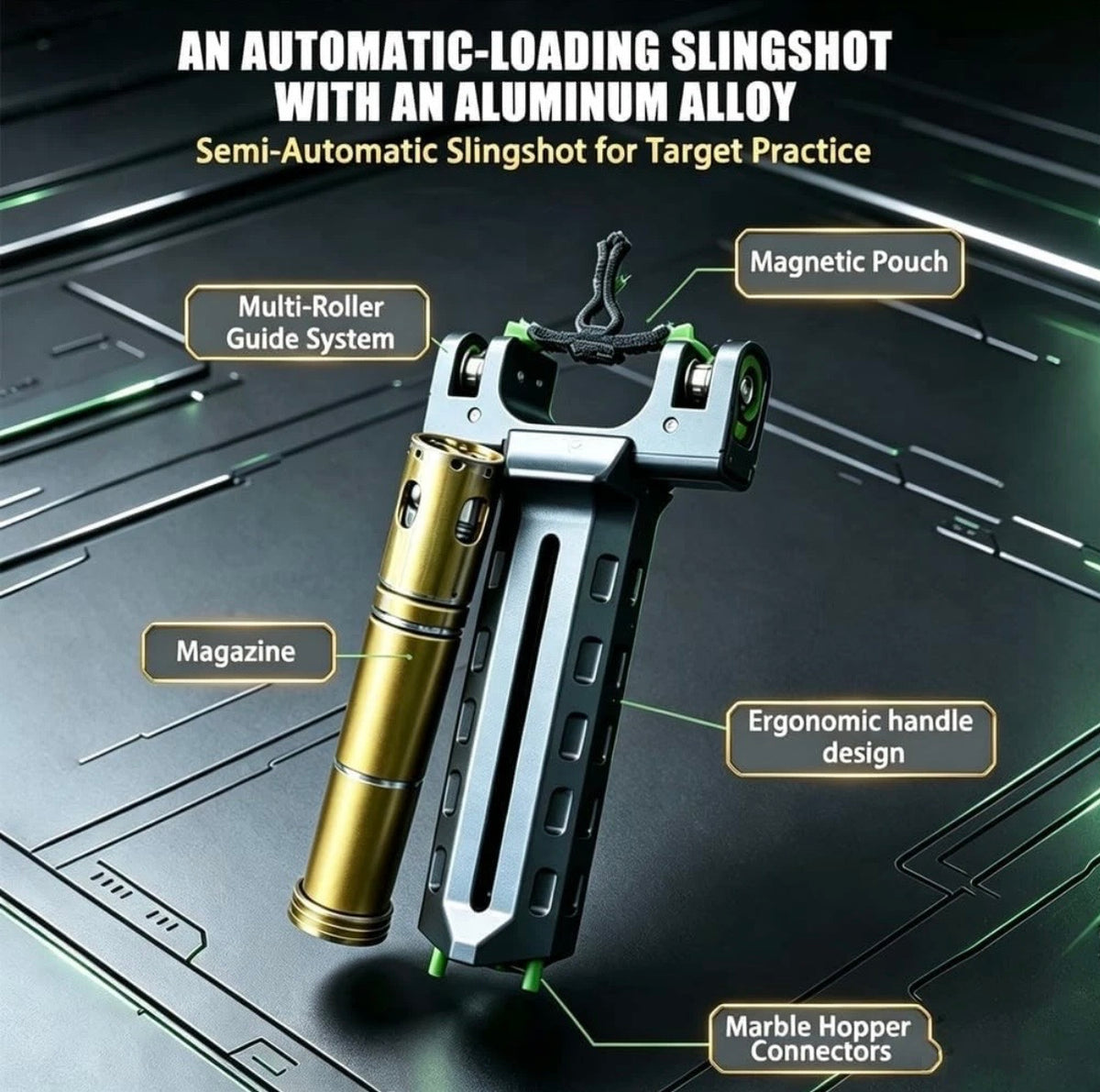 Professional Telescopic Aluminum Alloy Magazine-Fed Slingshot