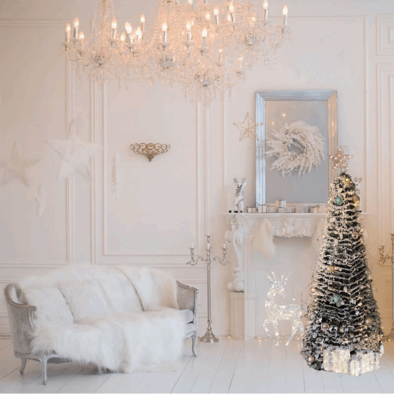 White Pop Up Pre-Decorated Christmas Tree