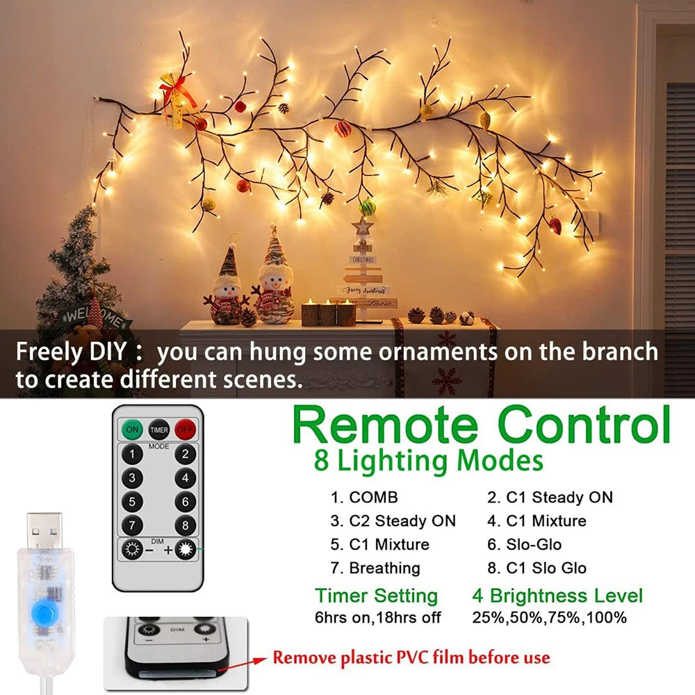LED Willow Branch Tree Lamp Christmas Decoration