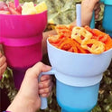 Vaso para refrigerio con asa Vaso para bebidas todo en uno Vaso para agua Pajita
