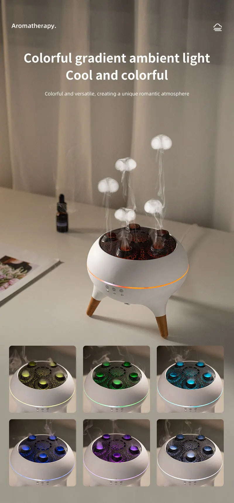 Dynamic Flame Jellyfish Aromatherapy Humidifier