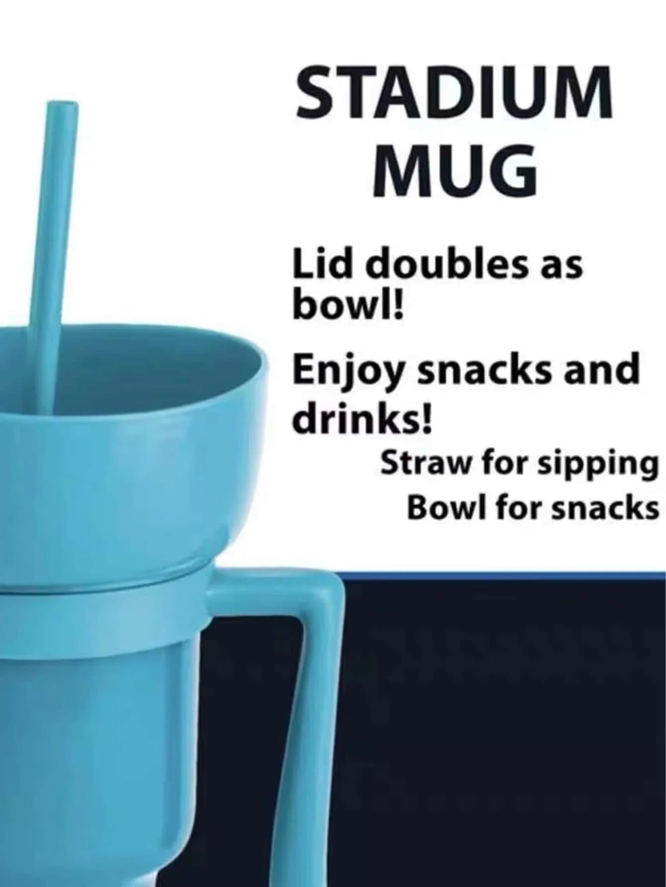 Vaso para refrigerio con asa Vaso para bebidas todo en uno Vaso para agua Pajita
