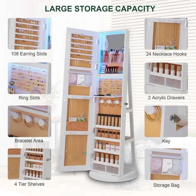 360° Jewelry Mirror Organizer