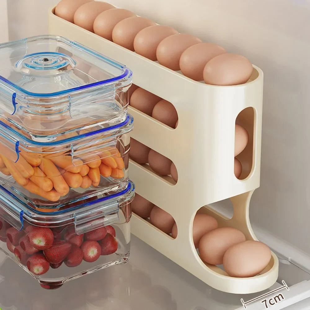Rejilla porta huevos con ruedas automática