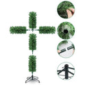 Foldable 5ft Pre-Lit Christmas Cross Tree