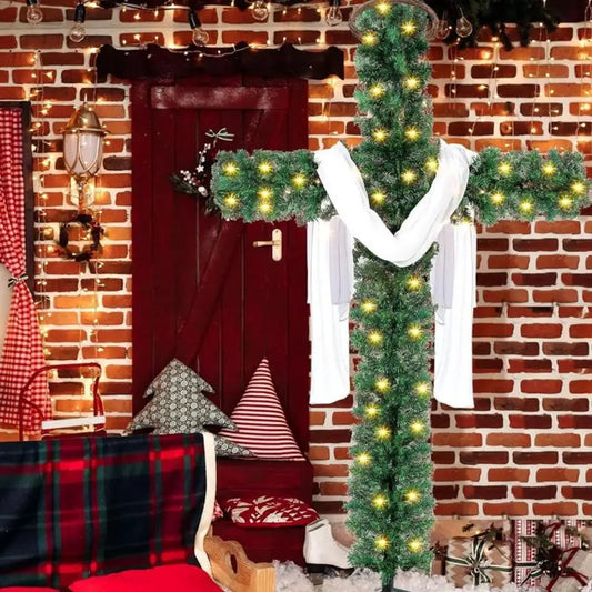 Foldable 5ft Pre-Lit Christmas Cross Tree