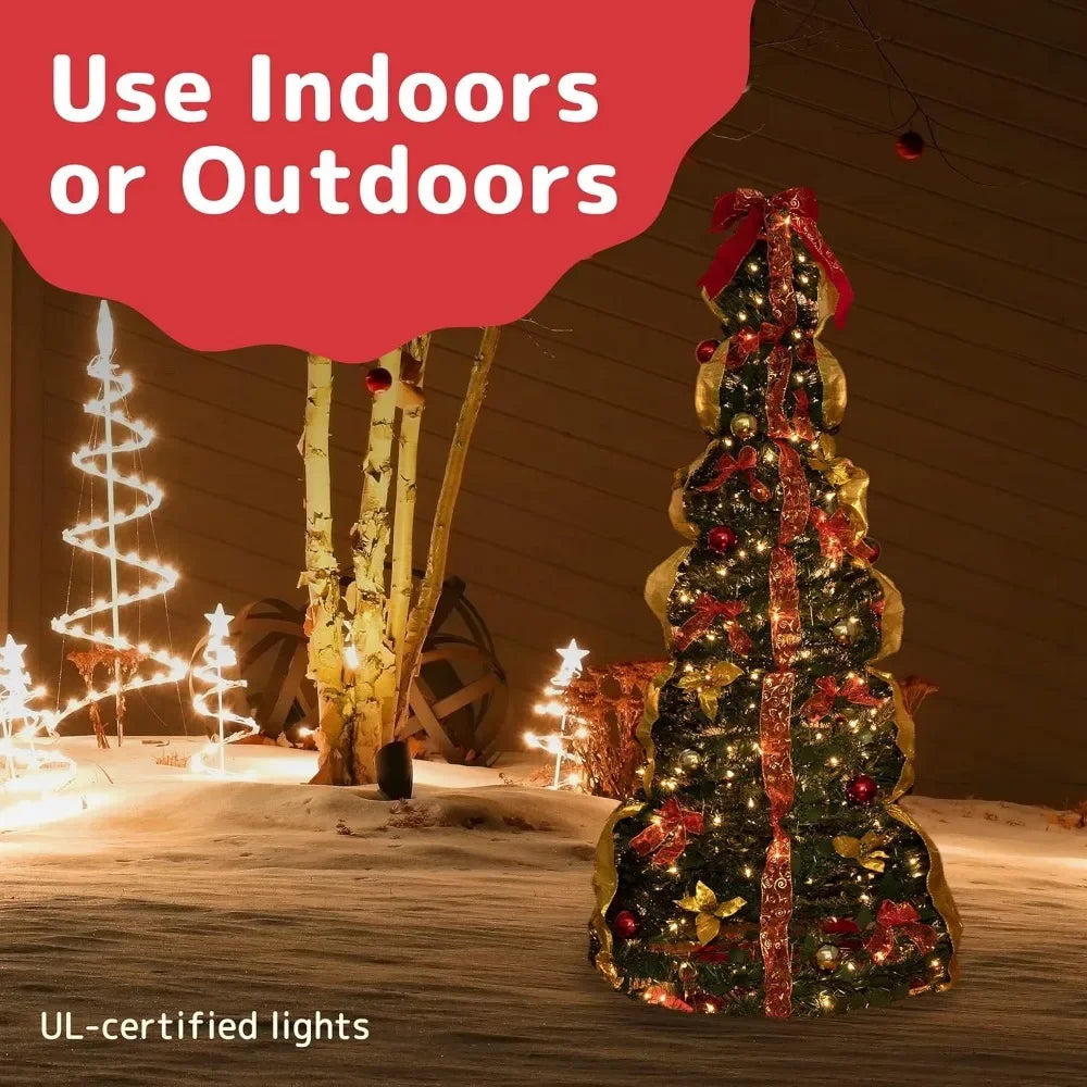 6 ft Pop Up Pre-Decorated Christmas Tree