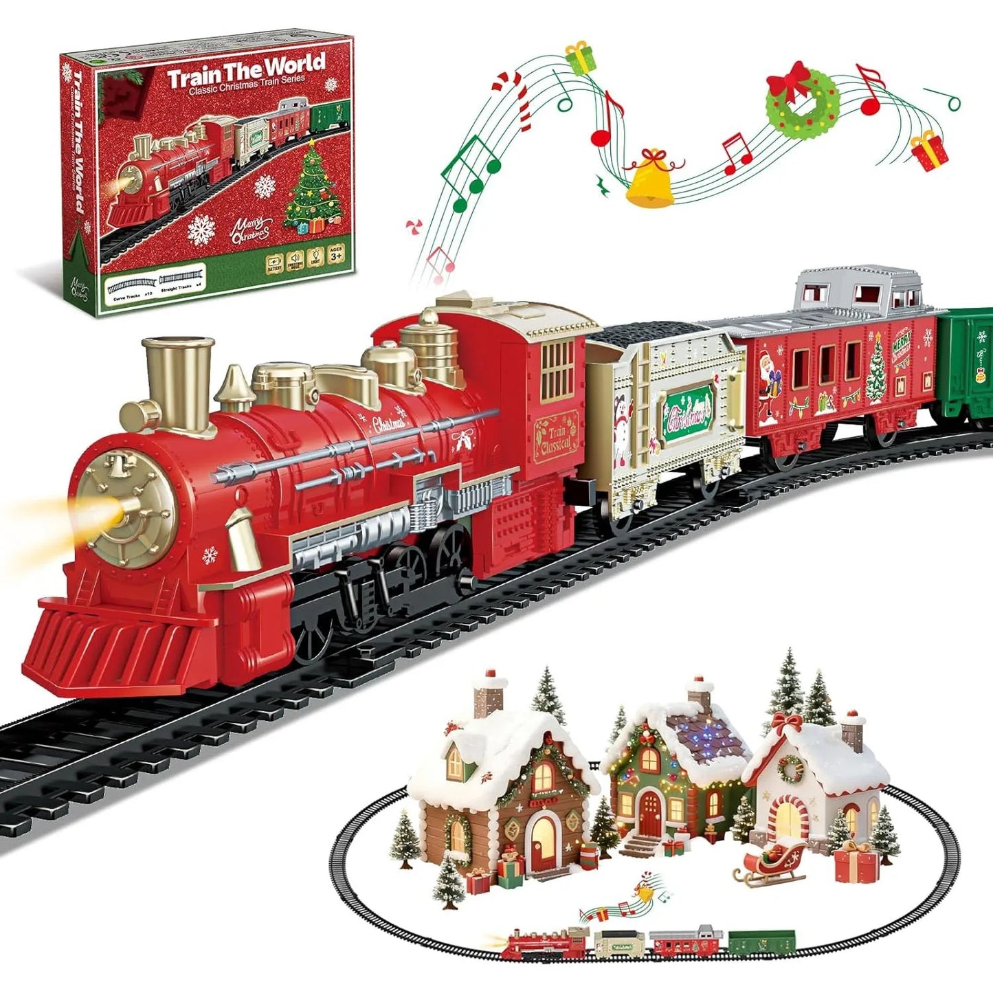 Christmas Train Set Under Christmas Tree