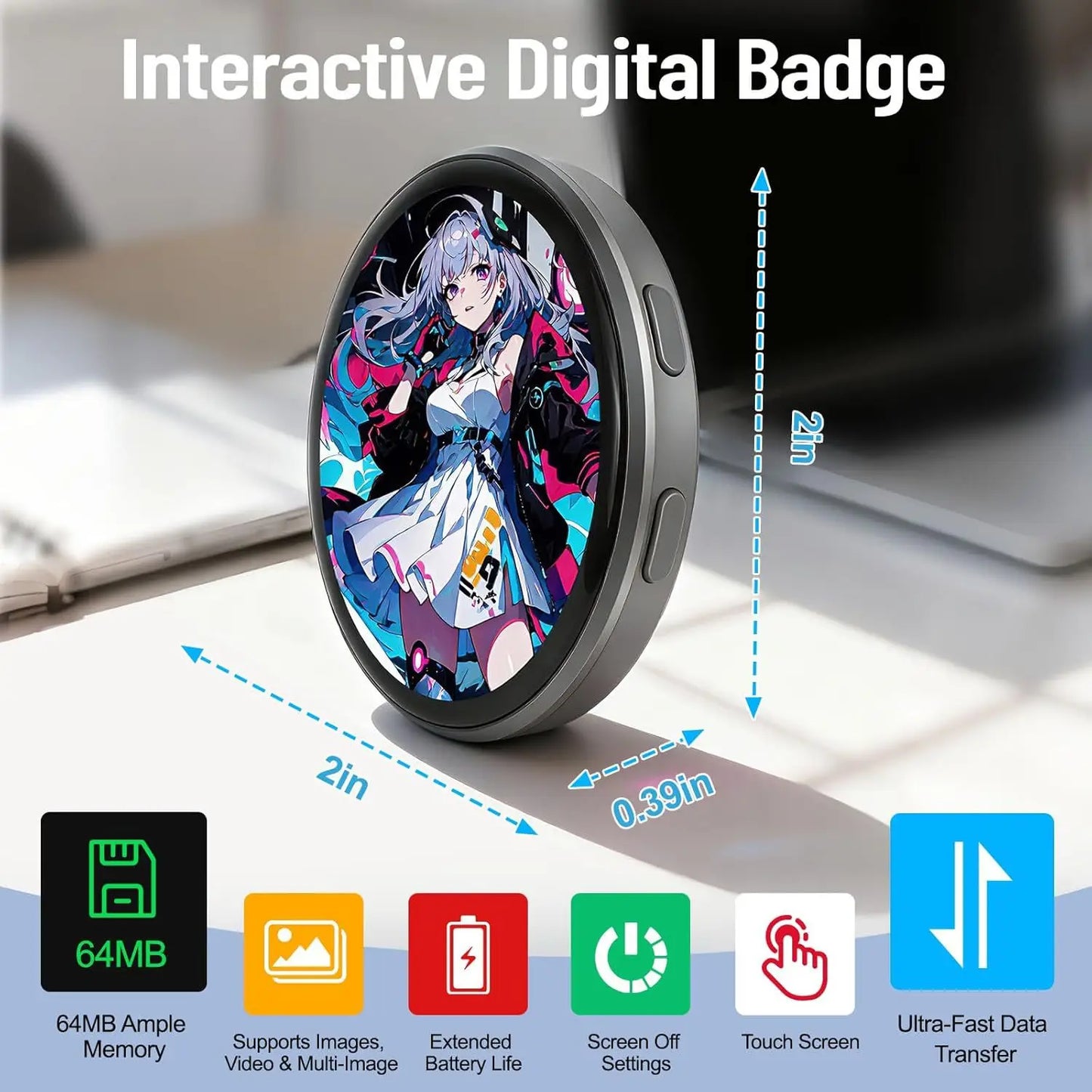 Anime E-Badge HD Smart Dynamic Pin