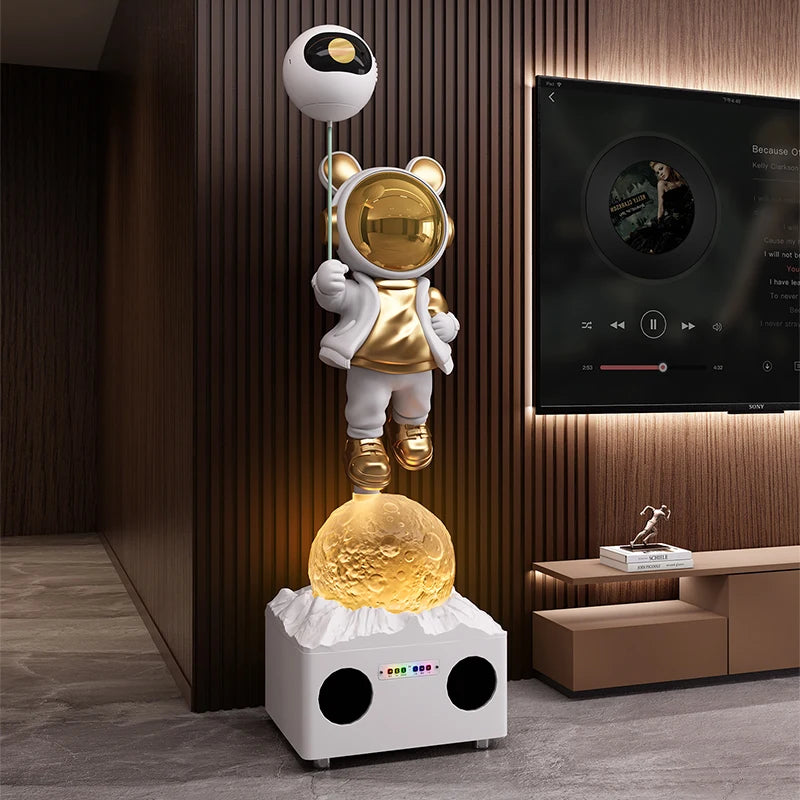 Luminous Rabbit Astronaut Statue Speaker