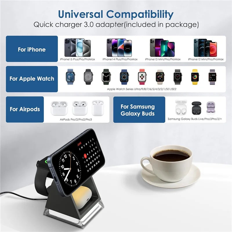 3 In 1 Magnetic Wireless Charger