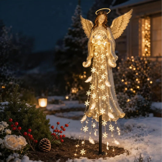 Angel Blessing Fountain Solar Cascading Garden Light
