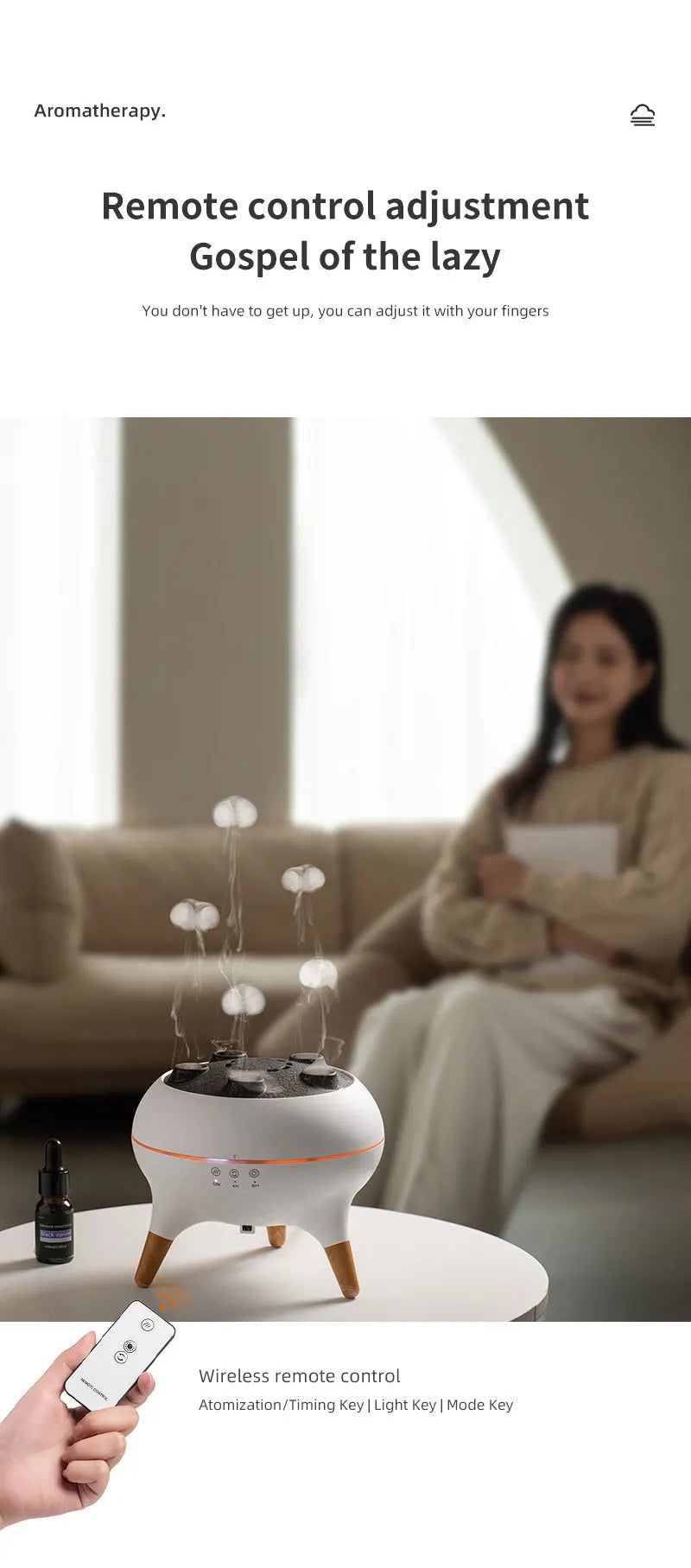 Dynamic Flame Jellyfish Aromatherapy Humidifier