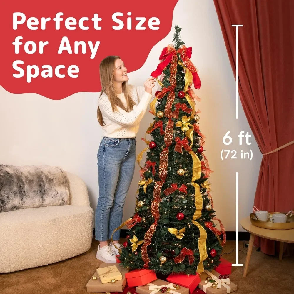 6 ft Pop Up Pre-Decorated Christmas Tree