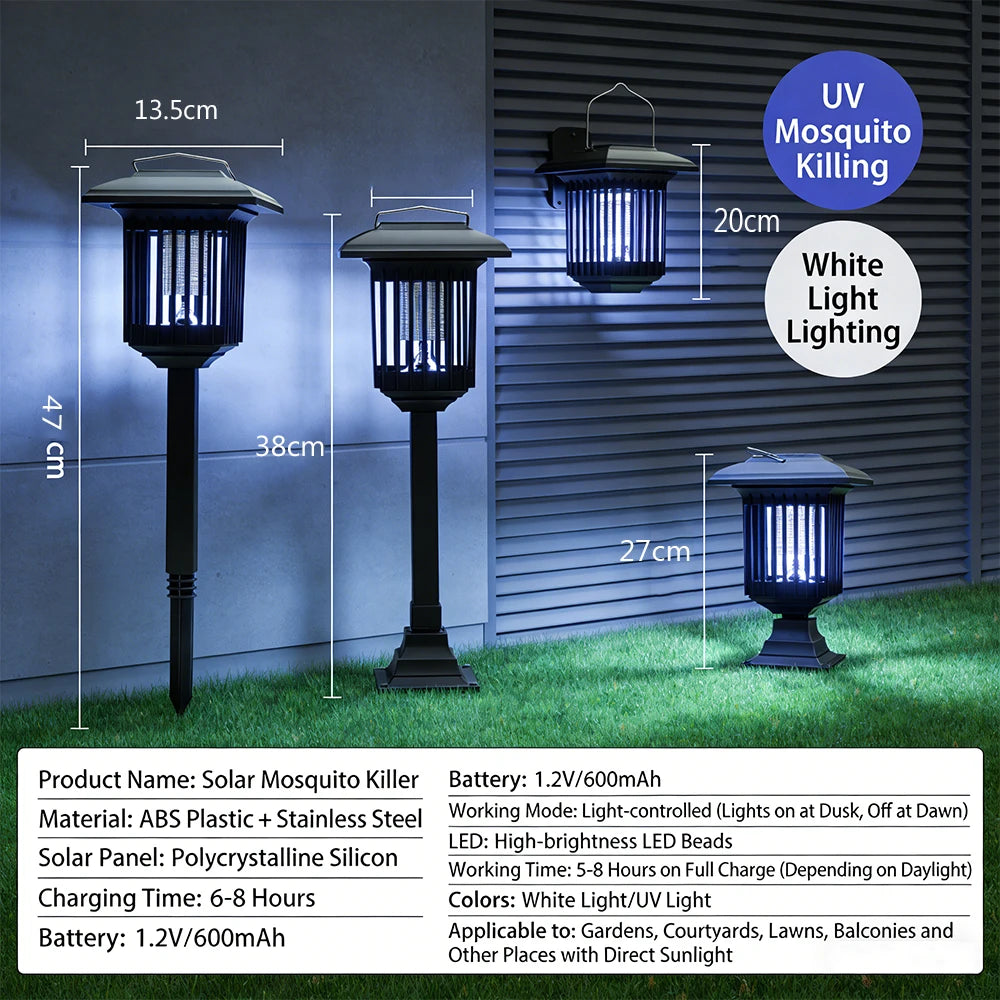 Solar-Powered Outdoor Light and Insect Trap